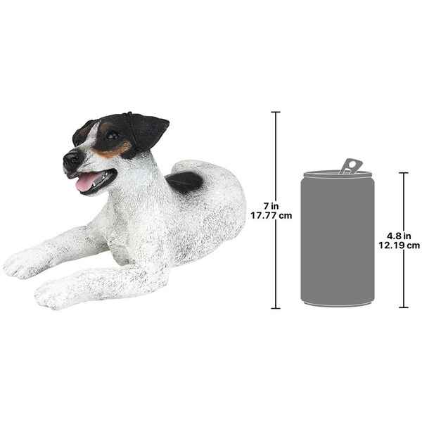 Design Toscano Black & White Jack Russell Puppy Dog Statue - CF3268