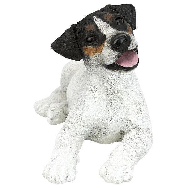 Design Toscano Black & White Jack Russell Puppy Dog Statue - CF3268