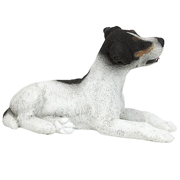 Design Toscano Black & White Jack Russell Puppy Dog Statue - CF3268