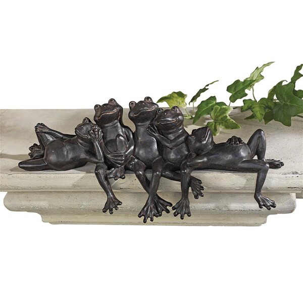 Design Toscano Lazy Daze Knot of Frogs Sill Sitters - NY1435700