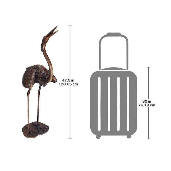 Design Toscano Grande Heron Head Low Cast Bronze Garden Statue - PN69701