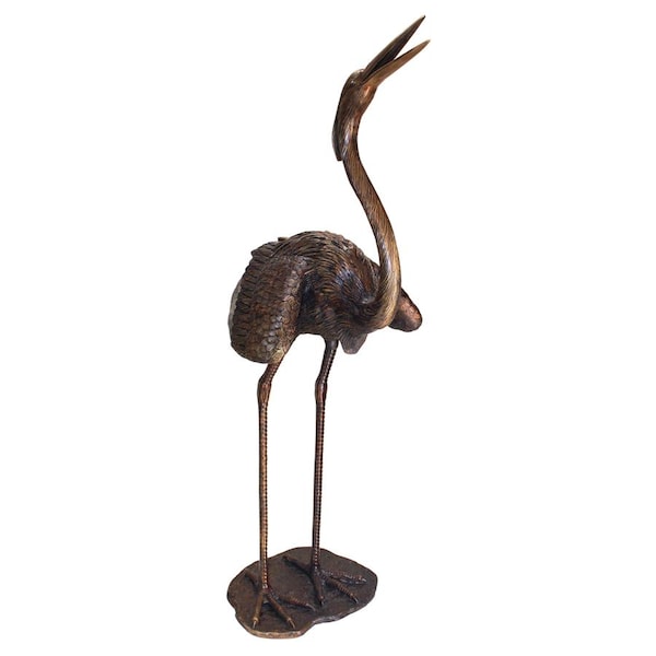 Design Toscano Grande Heron Head Low Cast Bronze Garden Statue - PN69701