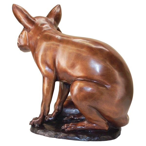 Design Toscano The Observant Sitting Fox Cast Bronze Garden Statue - KW28956