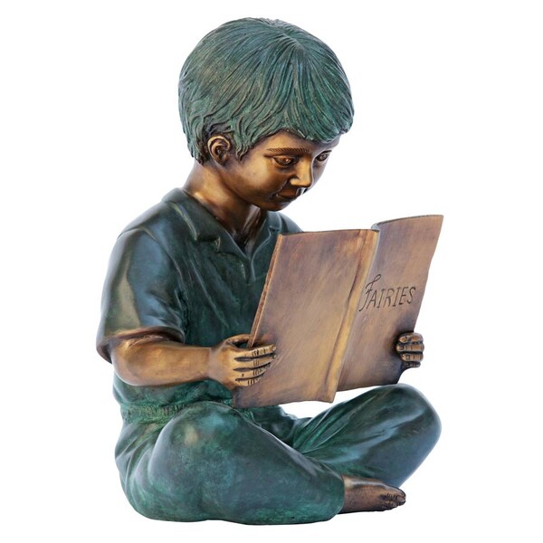 Design Toscano Story Book Boy Bronze Garden Statue - MP97527