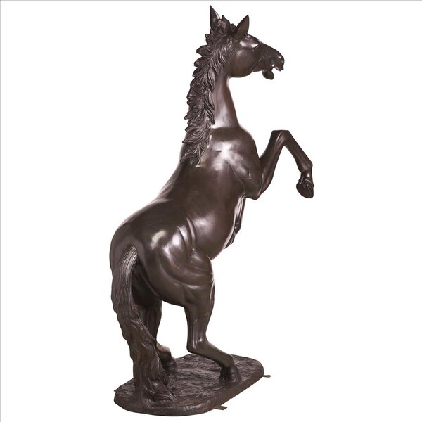 Design Toscano Unbridled Spirit, Rearing Horse Cast Bronze Garden Statue - DK1997