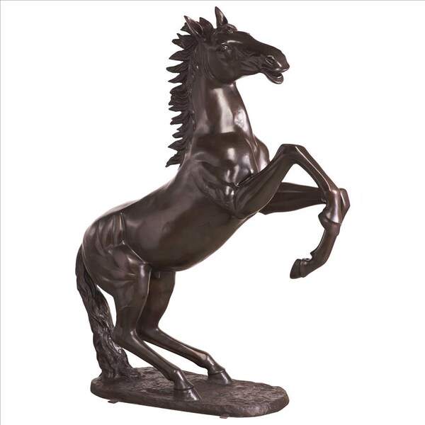 Design Toscano Unbridled Spirit, Rearing Horse Cast Bronze Garden Statue - DK1997