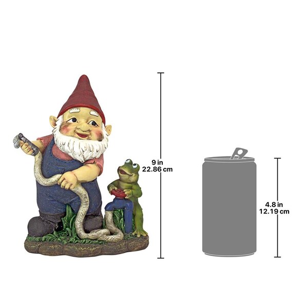 Design Toscano Firefighter Franz and his Frog Fire Brigade Garden Gnome Statue - QL306832