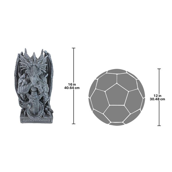 Design Toscano The Arthurian Dragon Statues: Set of Sword & Shield - CL92897