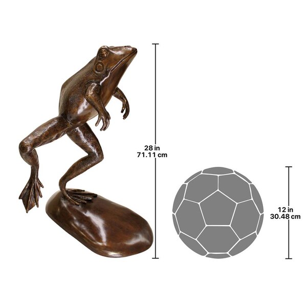 Design Toscano Giant Leaping, Spitting Frog Cast Bronze Garden Statue - AS22053