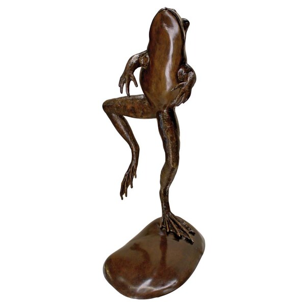 Design Toscano Giant Leaping, Spitting Frog Cast Bronze Garden Statue - AS22053