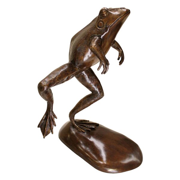 Design Toscano Giant Leaping, Spitting Frog Cast Bronze Garden Statue - AS22053