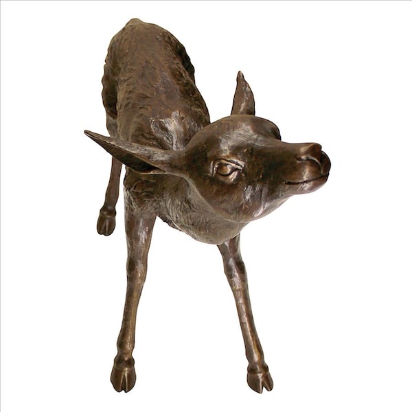 Design Toscano Standing Mother Doe and Baby Fawn Deer Bronze Garden Statue Set - AS9223681