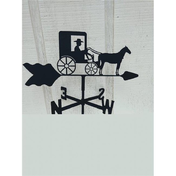 The Lazy Scroll The Lazy Scroll horseandbuggyroof Amish Horse & Buggy Roof Mount Weathervane - HORSEANDBUGGYROOF