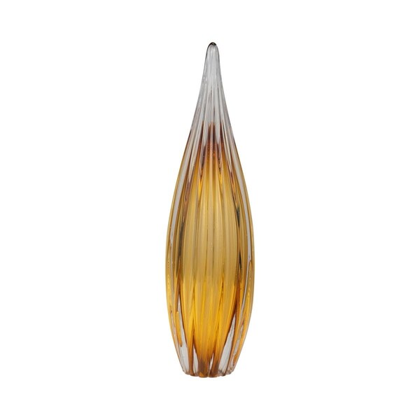Sagebrook Home 15 in. Glass Paperweight Sculpture, Orange - 18009-04