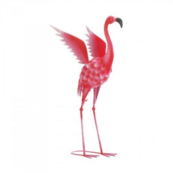 Pipers Pit Flying Flamingo Metal Garden Decor, Blue - PI2662208