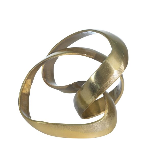 Muebles 7 in. Aluminum Knot Sculpture, Gold - MU2651209