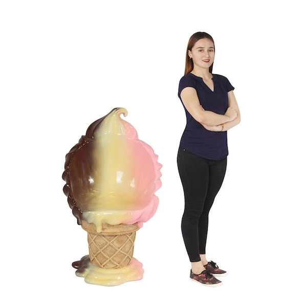 Back2Basics 5 ft. Neapolitan Ice Cream Cone Bar Chair - BA3276049