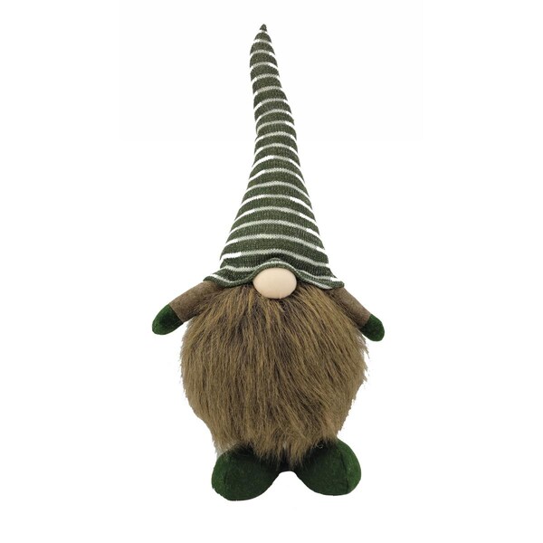 Palacedesigns 20 in. Fabric Standing Gnome Sculpture, Green & Brown - PA3105041
