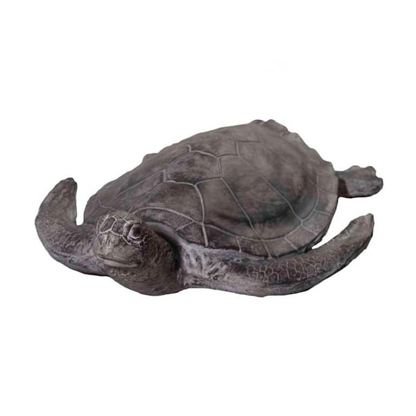 Homeroots 7 in. Sea Turtle Indoor & Outdoor Statue; Grey - 473194