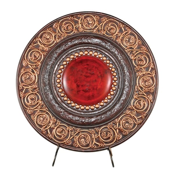 Palacedesigns 21 in. Round Polyresin Decorative Plaque, Red & Brown - PA3098570
