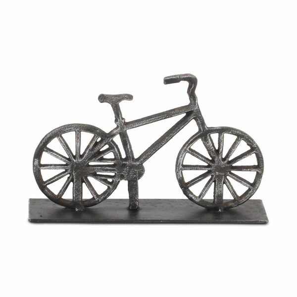 Homeroots 8 in. Metal Bicycle Hand Painted Sculpture, Black - 483240