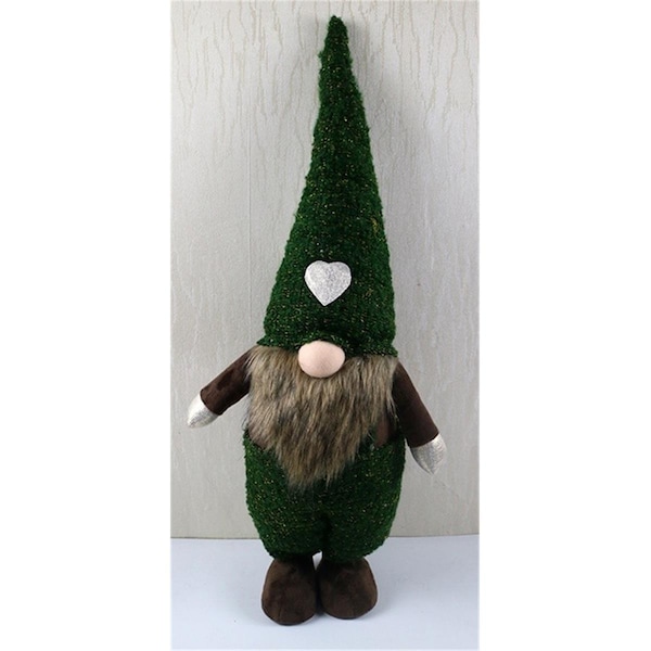 Palacedesigns 26 x 6.5 x 9.5 in. Topiary Dark Green & Brown Standing Gnome - PA3091446
