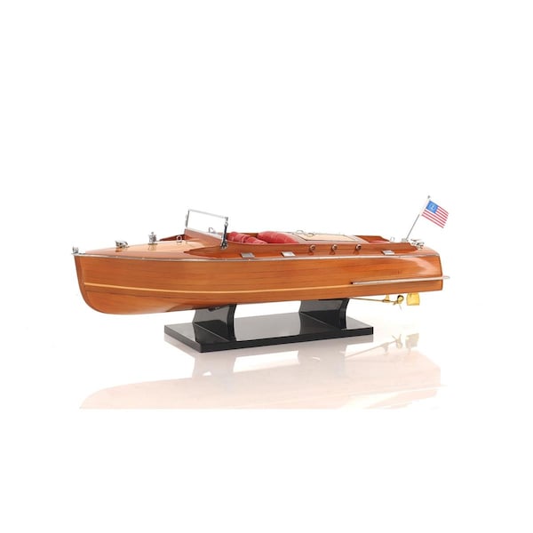 Palacedesigns 8 in. Manufactured Wood Hand Painted Decorative Boat, Brown - PA3103392