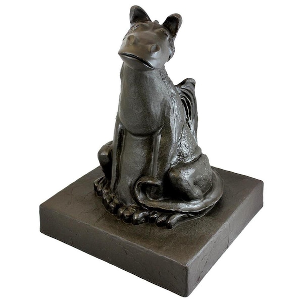 Emsco Group Emsco  21 in. Natural Bronze Appearance Smiling Dragon Statue - 92530-1