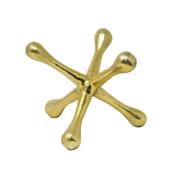 Sagebrook Home 8 in. Metal Jacks Sculpture, Gold - 12860-01