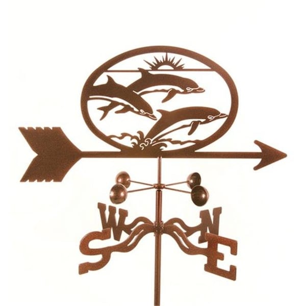 Ez Vane EZ Vane EZ1309-DK Dolphins Weathervane with Deck Mount - EZ1309-DK