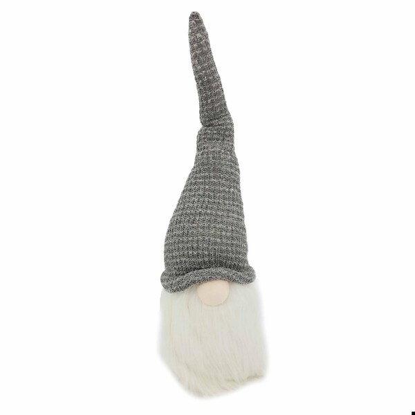 Homeroots 28 x 7.87 x 7.87 in. Gray Fabric Gnome with Ultra Long Hat - 399339