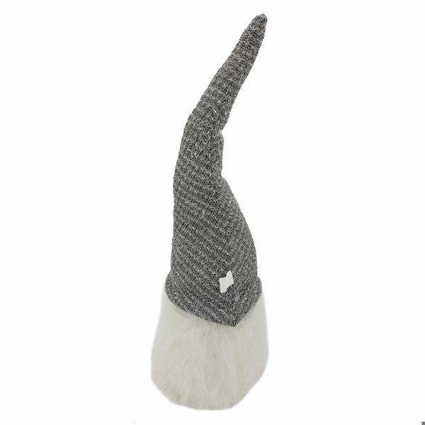 Homeroots 28 x 7.87 x 7.87 in. Gray Fabric Gnome with Ultra Long Hat - 399339