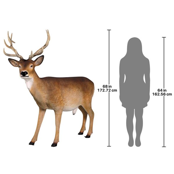 Design Toscano Forest White Tailed Buck, Male Deer Statue - NE190016