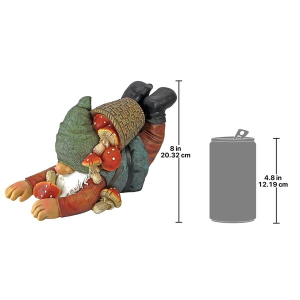 Design Toscano Clumsy Karl the Mushroom Hunter Gnome Statue - QM2477000