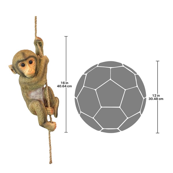 Design Toscano Chico, the Chimpanzee Hanging Baby Monkey Statue - QM2673300