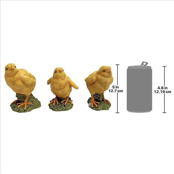 Design Toscano Hatching Chicks, Set of 3 Baby Chicken Statues - QM12335