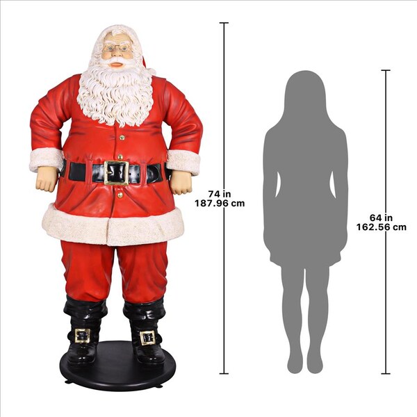 Design Toscano Jolly Santa Claus Life-Size Statue: Grande Scale - NE80089