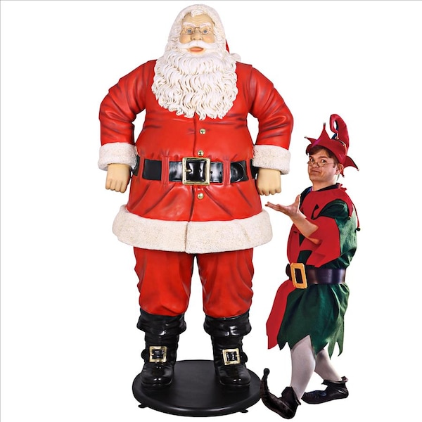 Design Toscano Jolly Santa Claus Life-Size Statue: Grande Scale - NE80089