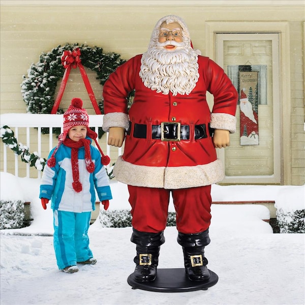 Design Toscano Jolly Santa Claus Life-Size Statue: Grande Scale - NE80089