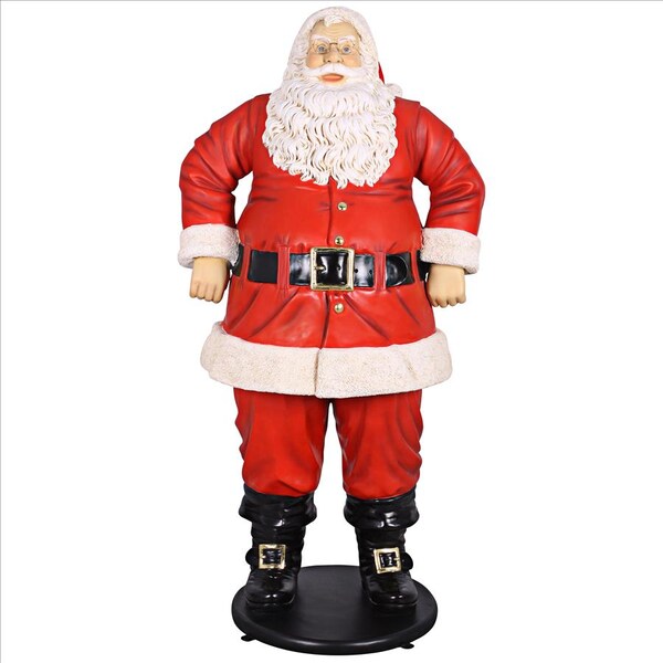 Design Toscano Jolly Santa Claus Life-Size Statue: Grande Scale - NE80089