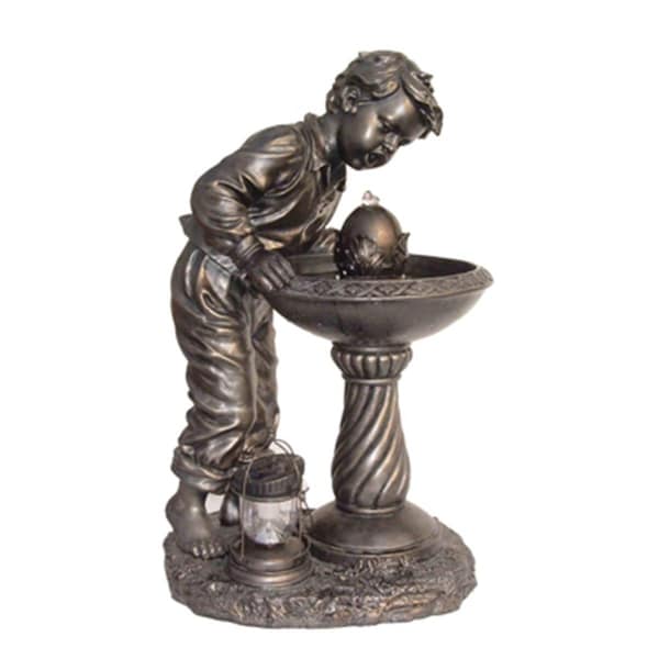 Afd Home Boy Drinking at Water Fountain, Multicolor - 35 x 21.5 x 18.5 in. - 12005866