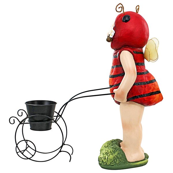 Design Toscano Polly the Lady Bug Fairy Garden Helper Statue - DS18026
