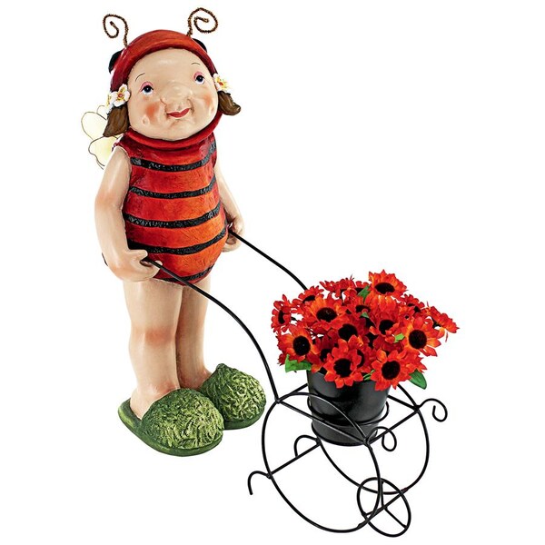 Design Toscano Polly the Lady Bug Fairy Garden Helper Statue - DS18026