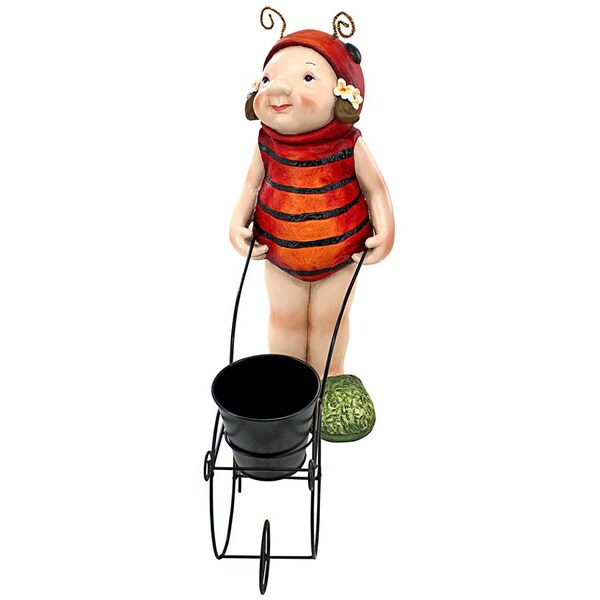 Design Toscano Polly the Lady Bug Fairy Garden Helper Statue - DS18026