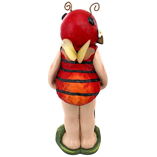 Design Toscano Polly the Lady Bug Fairy Garden Helper Statue - DS18026