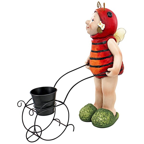Design Toscano Polly the Lady Bug Fairy Garden Helper Statue - DS18026