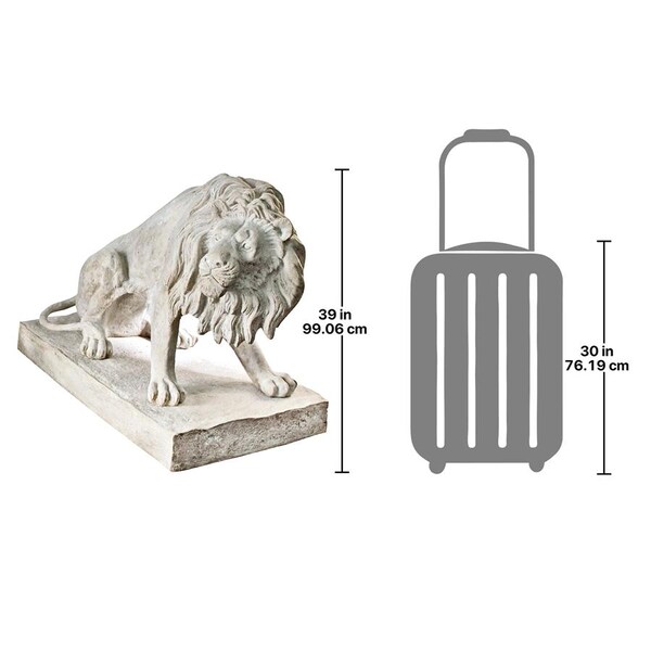 Design Toscano Kingsbury Garden Giant Lion Sentinel Statues: Looking Right - NE203072