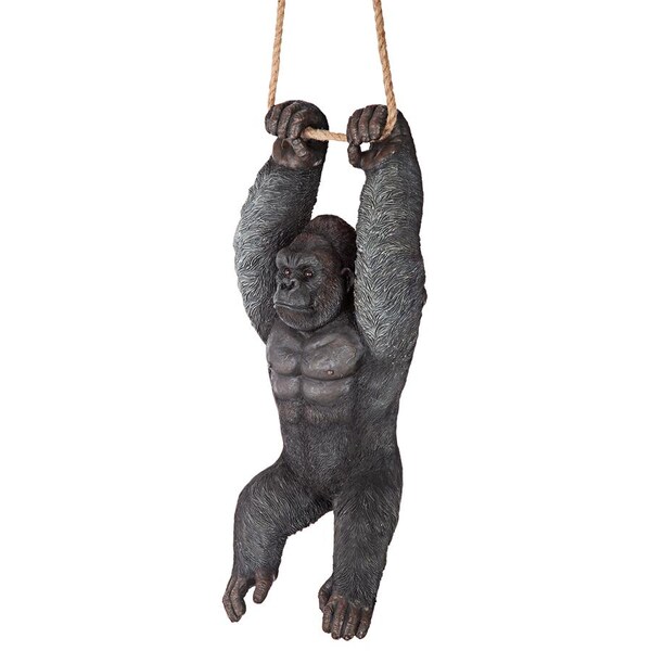 Design Toscano Swinging Great Ape Jungle Monster Hanging Gorilla Sculpture - QM2958300