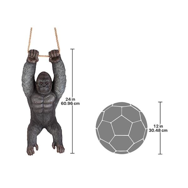 Design Toscano Swinging Great Ape Jungle Monster Hanging Gorilla Sculpture - QM2958300