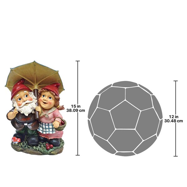 Design Toscano Rainy Day Gnomes Under an Umbrella Garden Statue - QL30310